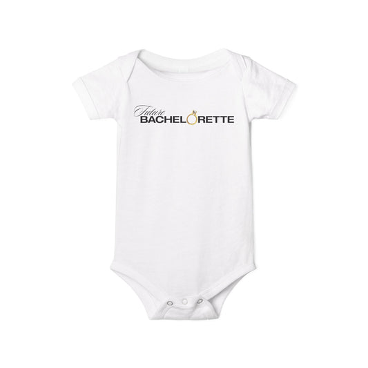 Bachelor nation baby bodysuit: future bachelorette - white