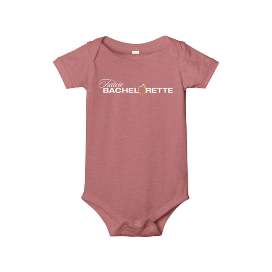 Bachelor nation baby bodysuit: future bachelorette - heather mauve